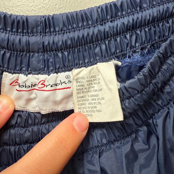 Bobbie Brooks Women's Nylon Elastic Jogger Sweatpants Navy Blue Size Large - Picture 4 of 6